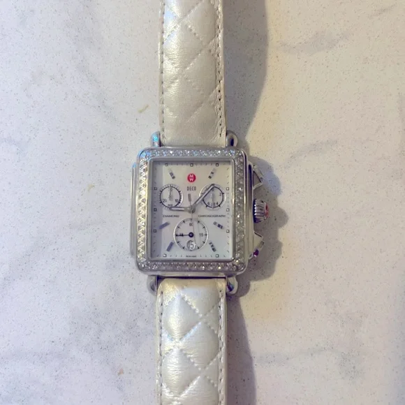 Michele Deco Mid Diamond Watch Head and band - Picture 4 of 9